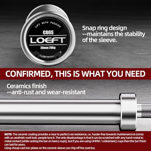 7ft Olympic Barbell, 45 lb Barbell for Powerlifting and Weightlifting, 2000 lbs Weight Capacity 215K PSI Weight Bar Fit 2" Weights for Squat, Bench Press, Deadlift - Image 3