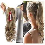 Haironline One Piece Tie Up Ponytail Clip in Hair Extensions Hairpiece Binding Pony Tail Extension for Girl Lady Woman