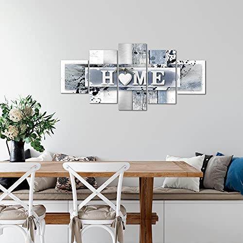 Runa Art Murali da Parete Home Cuore 5 Pezzi