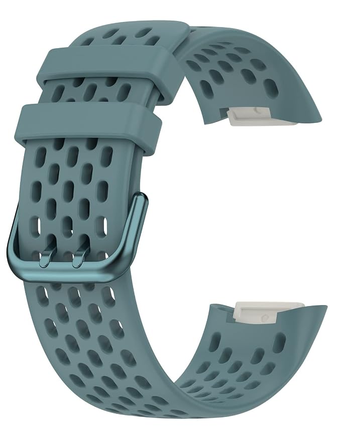 OBOE Silicone Smart Watch Replacement Dotted Design Band Compatible with Fitbit Charge 5 Watch (B-Fog Blue)
