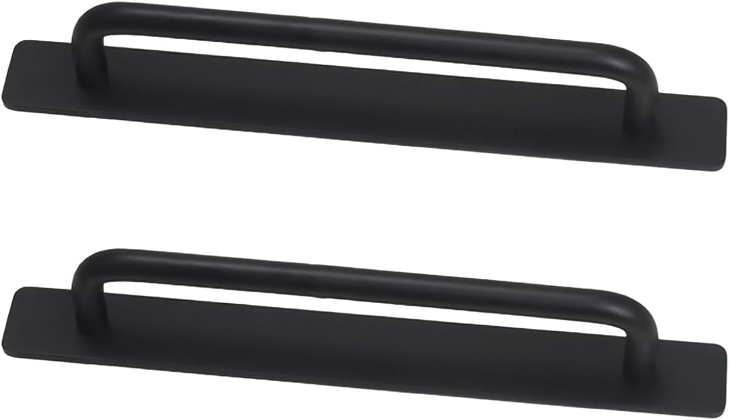 Eagles 2Pack Stick on Handle, Adhesive Handles Self Stick Instant Cabinet Handles 8.35" Cabinet Handles Drawer Push Pull Helper for Cabinet Closet Glass Sliding Shower Door Handle, Black