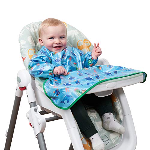 Image of ShiShu Creations Weaning Bib Feeding Bib, Long Sleeve Bib, Ideal for Baby Led Weaning (BLW), Waterproof & Stain Resistant