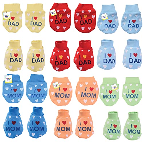 Image of Toddylon Baby Mitten & Booties Set Printed Cotton Hand Gloves and Socks Combo (0-6 Months)