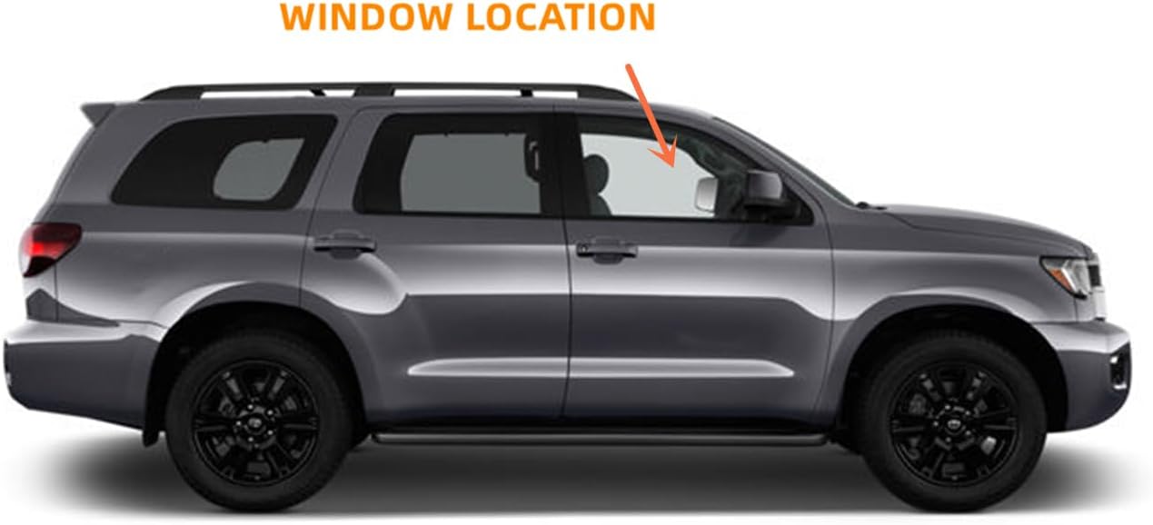 Passenger/Right Side Front Door Window Glass Replacement For Toyota Sequoia 2008-2022 , Tundra Pickup 4 Door Crew Cab / Extended Cab 2007-2021