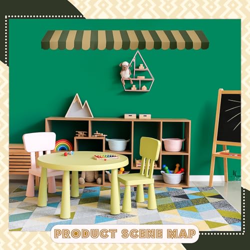 Image of Boao 4 Pcs 3D Cardboard Awning Decor,Green Color,Striped Style