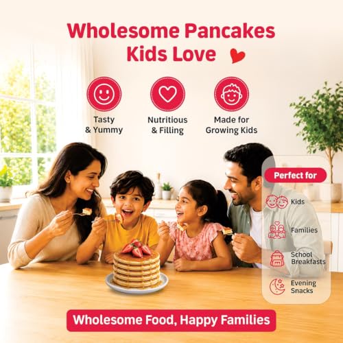 Image of HUNGRY KOALA Pancake Nutritious & Healthy Instant Ready To Eat Mix With No Refined sugar No Maida No preservatives For Kids Pack Of 200 Gram (Strawberry)