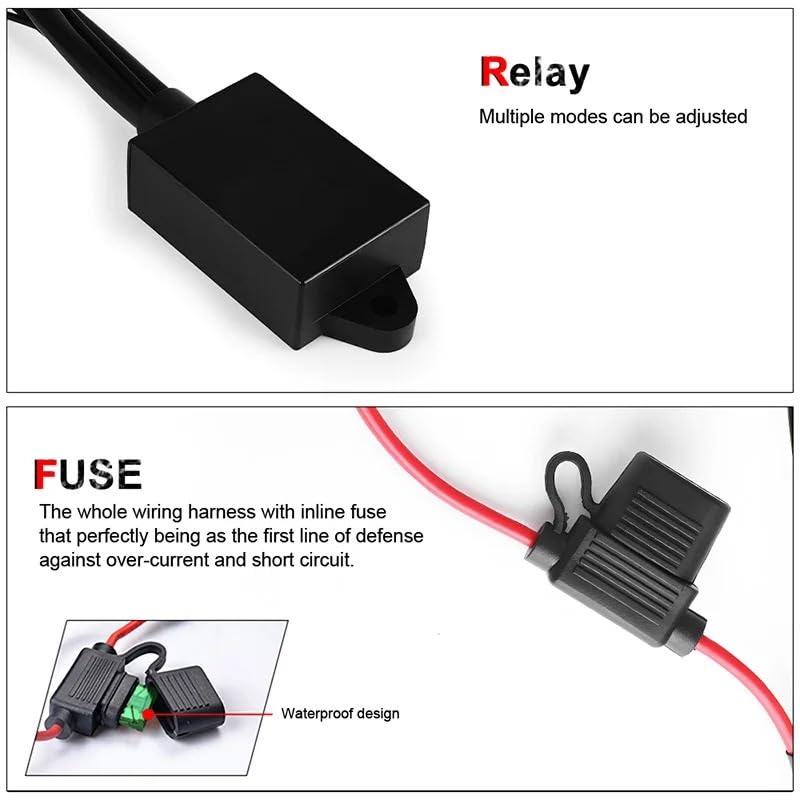 Interrupteur phare moto avec modes de clignotement multiples pour feux LED - 7