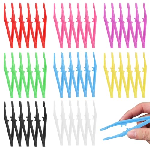 Keboyoe 40 Piezas Pinzas de Plástico 10,5cm Pinzas para Manualidades con Punta Dentada para Manualidades Hogar Escuela Bricolaje-8 Colores
