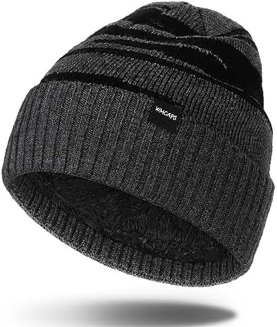 Wmcaps Beanie Hats for Men Women, Winter Fleece Lined Kint Warm Skull Stocking Cap