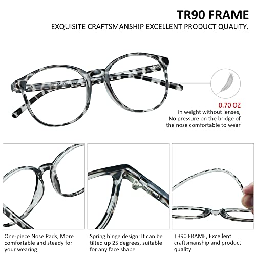 Blue Light Blocking Glasses For Women/Men, Anti Eyestrain, Computer Reading, Tv Glasses, Stylish Oval Frame, Anti Glare (Leopard, 1.00 Magnification) #TOP1