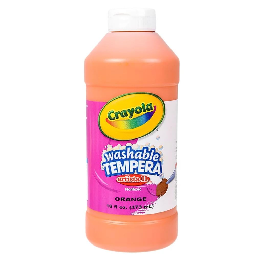 Artista II Washable Tempera Paint, Orange, 16 oz