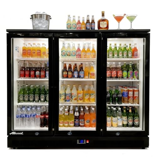 Image of Back Bar Cooler Under Counter Beverage Refrigerator, 13 Cu Ft Undercounter Fridge,3 Door 53.5 inch Commercial Beer Built-In Cooler with LED Light Adjustable Shelves Safety Locks,ETL Approval