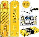 Picture Hanging Kit with 225 Pieces Accessories Tool + Easy Level Ruler Picture Hanger Wall Hanging Kit Multifunction Level Frame with Two Different Types of Hammers and Hanging Hardware Pin Up Tools