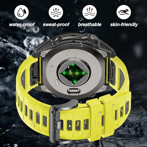 Image of 26mm Watchbands Compatible With Garmin Fenix 8 Pro /Quatix 8 51mm /Fenix 7X Pro /7X /6X Pro /6X /5X Plus /5X /3 HR,Silicone Quick-Fit Strap for tactix 8 51mm /7 pro /Enduro 3 2 /Descent Mk3i-51mm /Mk2i