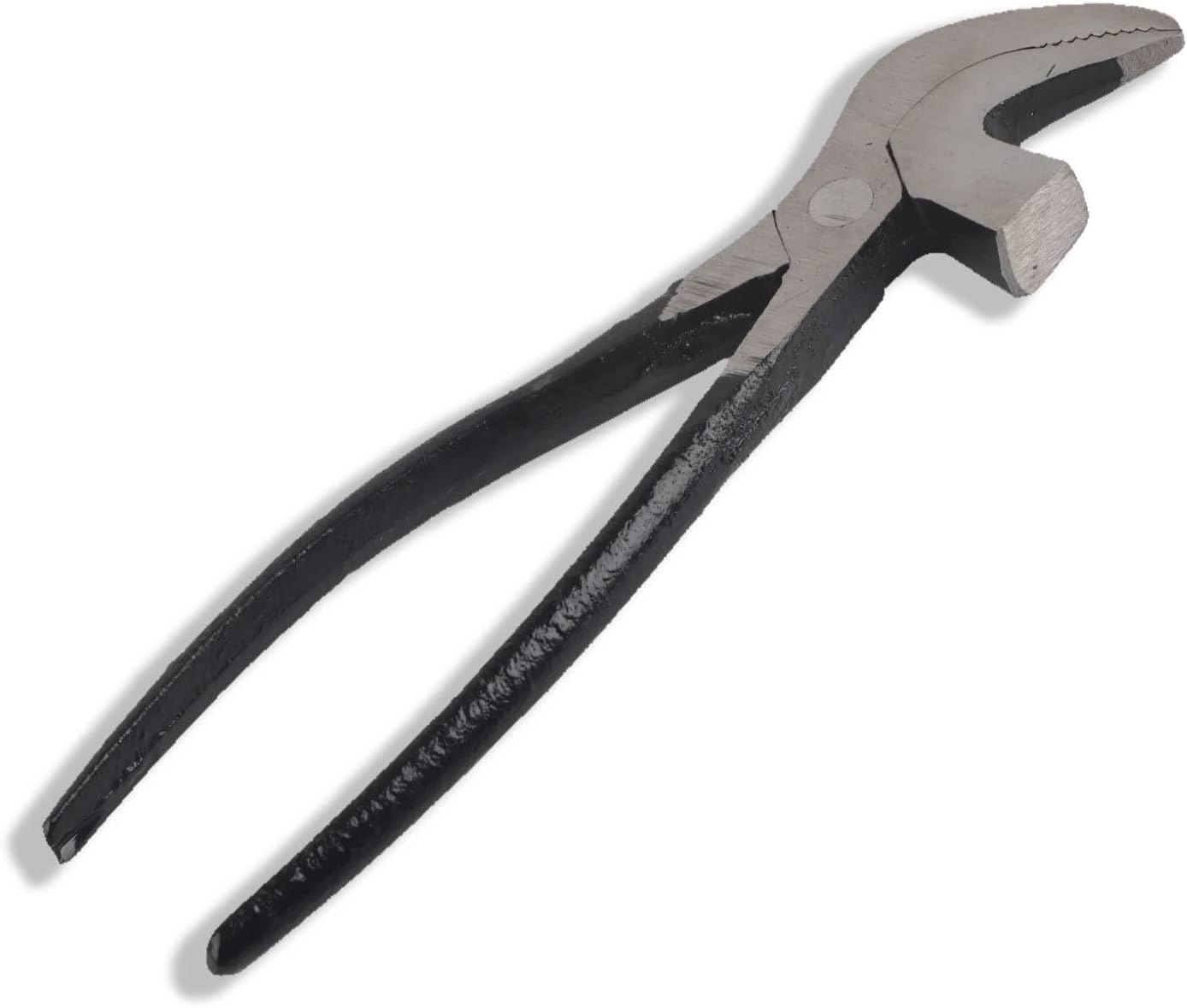 HERCHR Steel Leathercraft Pliers, Metal Cobbler Pliers Pincers with Hammer Shoemaking Leather Craft Curved Nose Pliers DIY Working Tool