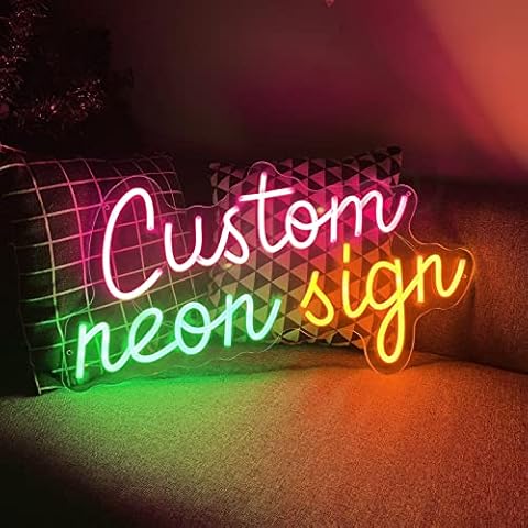 Custom Neon Sign Customizable - Large Led Personalized Neon Sign for Wall Decor Bedroom Wedding Birthday Party Christmas Gift Neon Name Light Sign Bar Game Rome Business Logo Custom Led Sign Cover