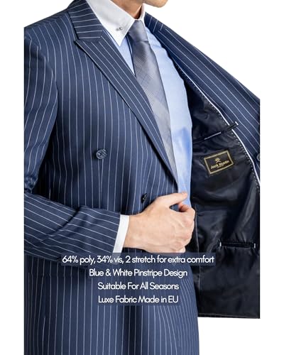 Mens Double Breasted Suits Tailored Fit 2 Piece Suit for Men Blazer Trousers Set for Business Wedding Prom3