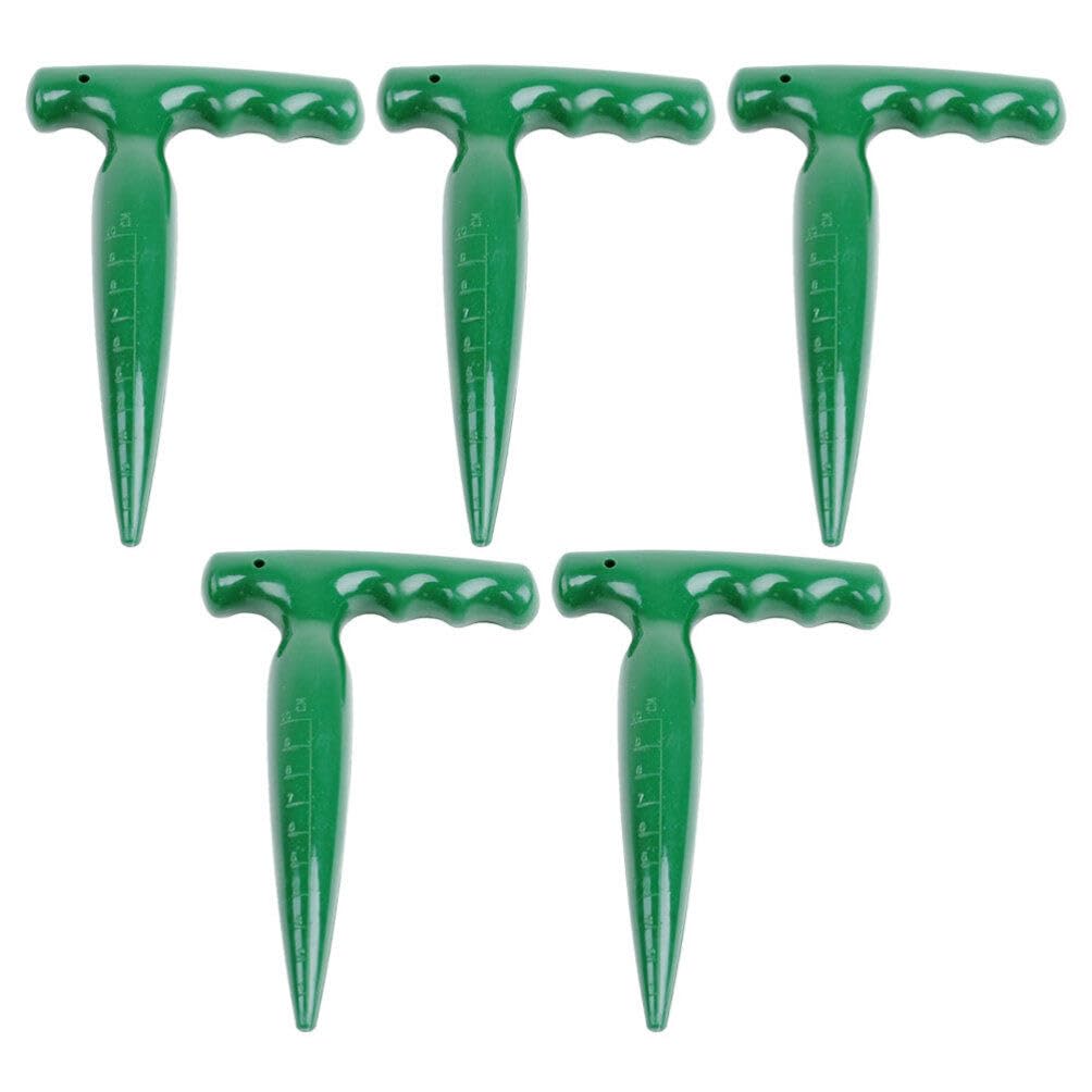 Housoutil Ergonomic Handle Planter Tool Set 5pcs Garden Dibber Dibbler for Planting Gardening Accessories for Potting and Outdoor