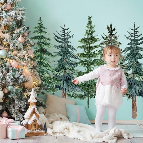 Vinilos decorativos de árboles de pino en rollos para Navidad miniatura 6