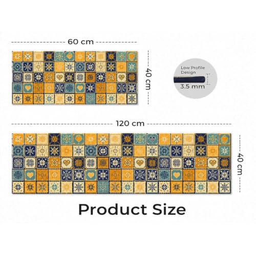 Image of MAXOSHINE Kitchen Mats for Floor Anti Slip Waterproof Feet Comfort Kitchen Runner Floor Mat Standing Desk Mat Floor Mats for Kitchen (120 * 40cm, 60 * 40cm) Set of 2