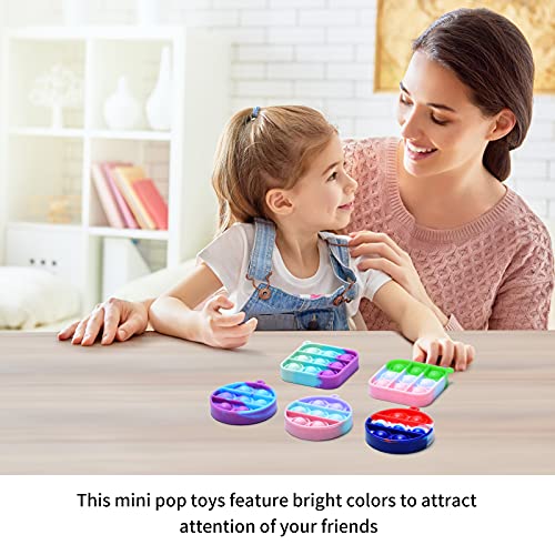 26Pcs Mini Pop Fidget Toys Pack Push Bubble Pop Keychain Toy, Anxiety Stress Relief Hand Toys, Silicone Squeeze Toys Home Decoration Party Favor For Kids Adults #TOP2