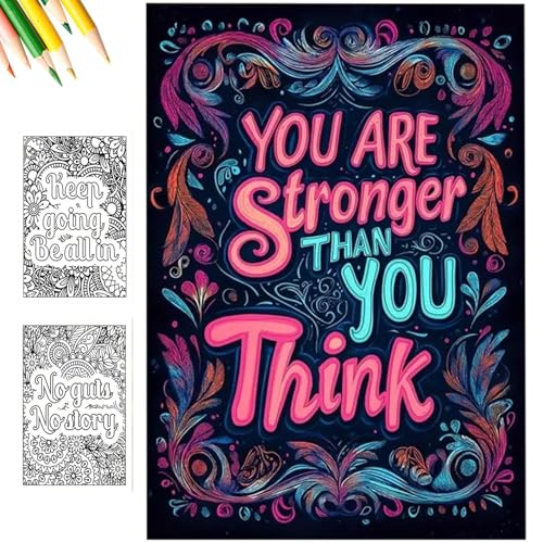 Libro da colorare con frasi positive, libro artistico dipinto a