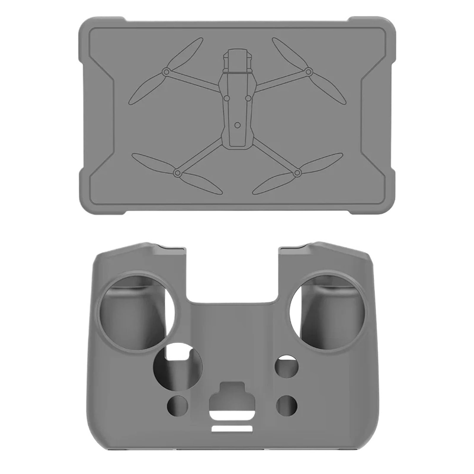 Custodia Protettiva, Compatibile Con DJI RC Pro 2 | Cover proteggi schermo, silicone antigraffio antipolvere for accessori drone(2 in 1 Cover Gray)
