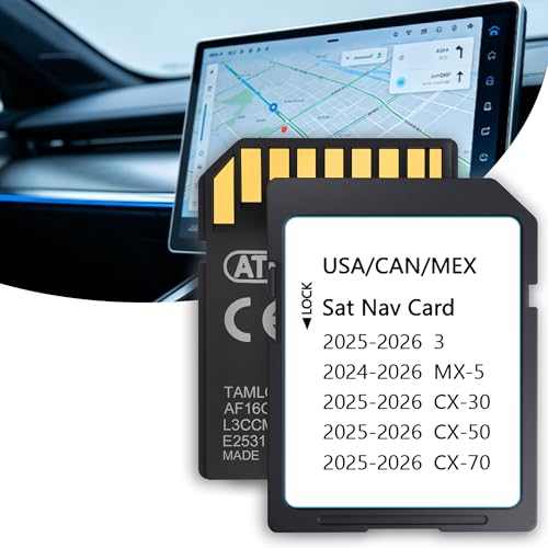 2026 Latest Navigation SD Card KR9D66EZ1B Compatible with Mazda 2025-2026 CX-50/3/CX-30/CX-70 2024-2026 MX-5 Mazda GPS Maps Navigation SD Card for USA CAN MEX Offline Maps