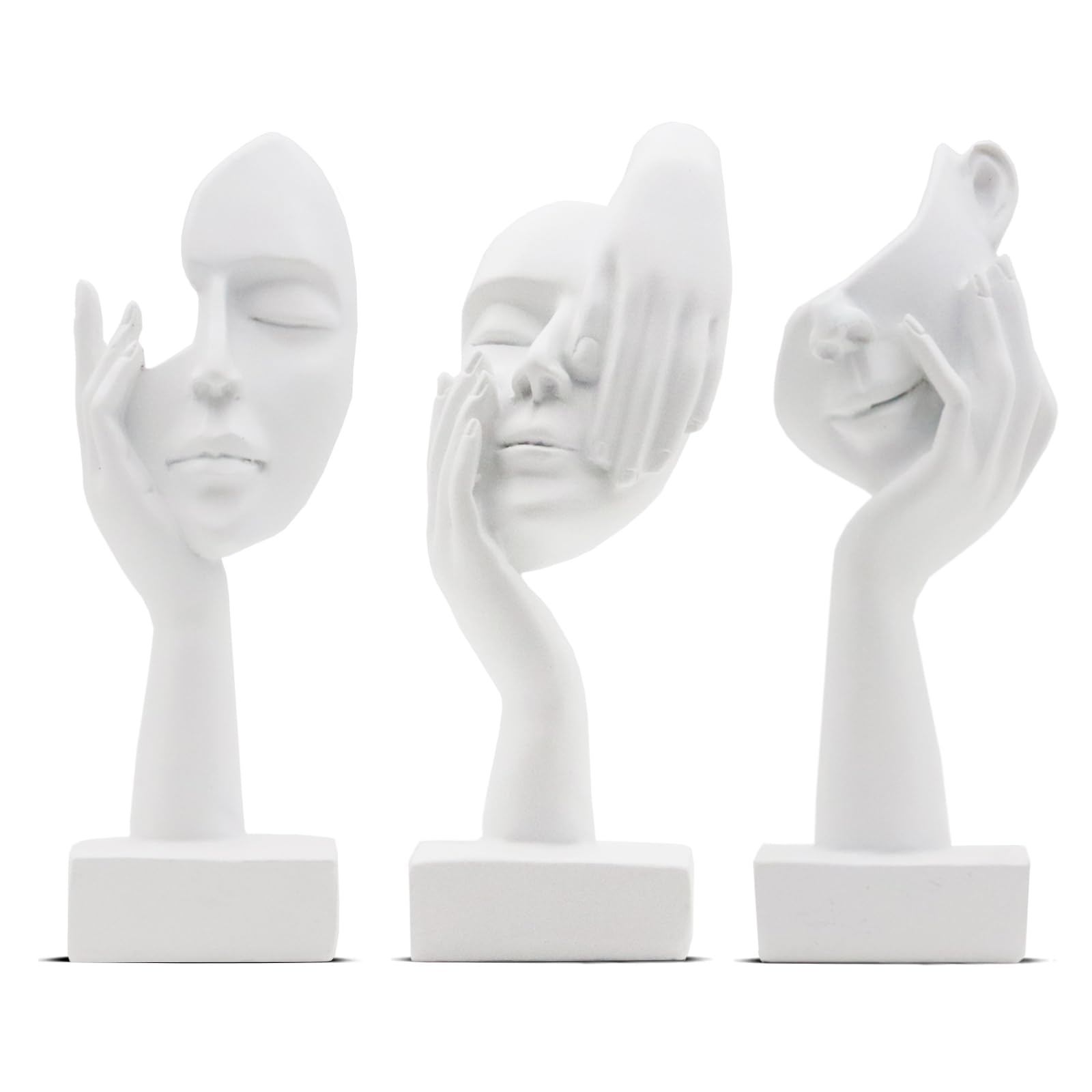 Irayin Estatua de Pensador Abstracta, Decoración de Escultura Moderna, Figuras Decorativas Modernas Salon, Decoración de Figura para Salón, Escritorio, Oficina - Blanco