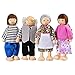 Wooden Poseable Happy Doll Family of 7 People for Dollhouse (Happy Doll Familly)