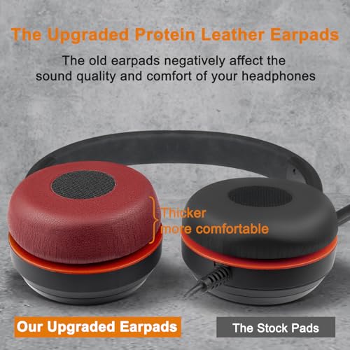 Image of SOULWIT Replacement Ear Pads Cushions for Jabra Evolve 65 /40 /30 /20 Headphones, Earpads for Jabra Evolve 65UC 65MS / 40UC 40MS / 30US 30II / 20SE 20UC 20MS Headset - Evolve 65 PL Burgundy