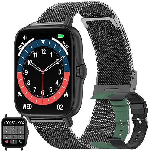 Smart Watch with Bluetooth Call for Men, Activity Fitness Tracker Watch with 1.7″ DIY Full Touch Screen, Blood Pressure SpO2 Heart Rate Sleep Monitor Pedometer for Android and iPhone (Black)