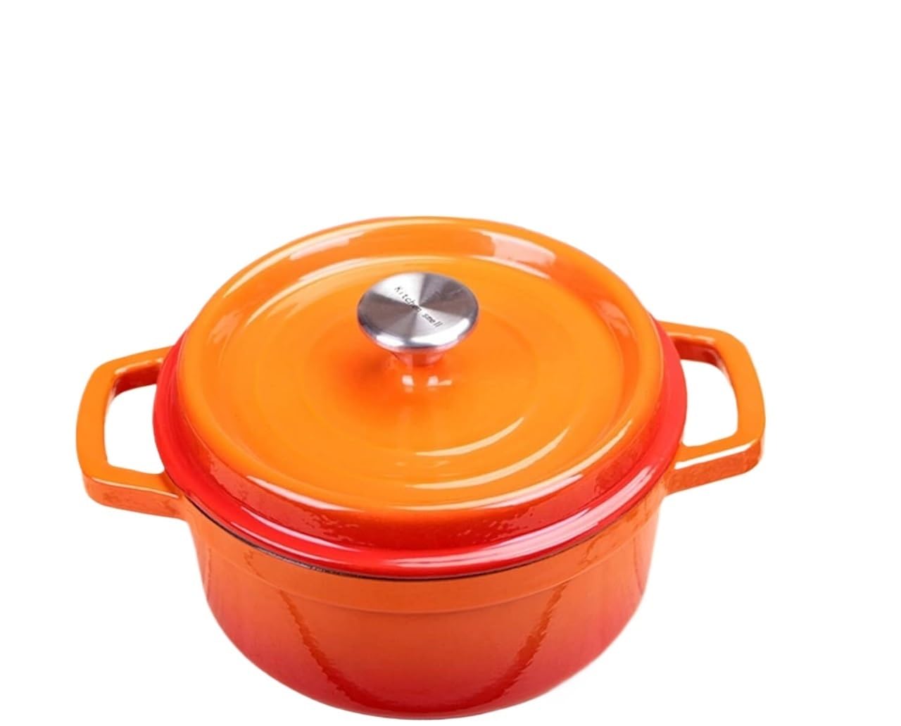 Gliniany garnek, Garnek żeliwny emaliowany do piekarnika, mały, lekki, z pokrywką, okrągły, powłoką zapobiegającą przywieraniu, gotowania w domu, trwały