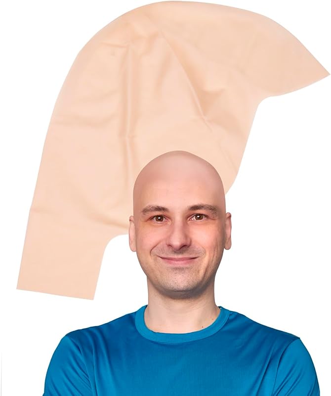 Kangaroo Realistic Beige Latex Bald Cap for Adults, Fake Scalp Makeup Accessory for Halloween, Cosplay, Theater & Dress up