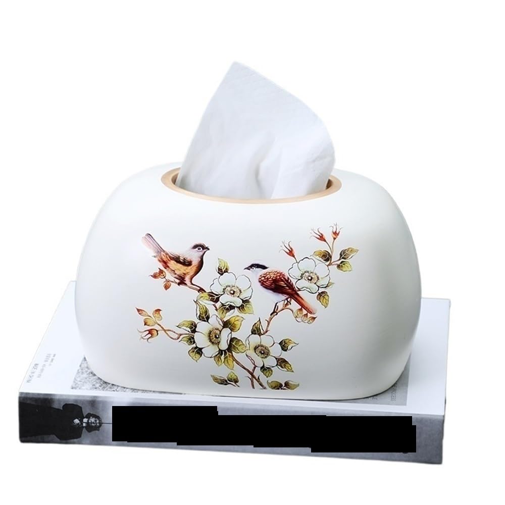 Dekoracyjna okładka na pudełko na chusteczki biały wzór retro do salonu pulpit ceramiczna serwetka