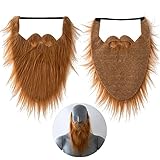 The Flash Store Funny Costume Party Fake Beard for Men & Women & Kids - Halloween & Christmas Facial Hair Moustache （Brown）