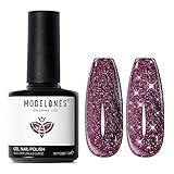 modelones 12 Colors Gel Nail Polish Kit with U V Light 48w LED Nail Dryer Lamp/Gel Base and Top Coat/Nail Art Tools/Glitter Sequins Rhinestones Essential Manicure Kit for Women