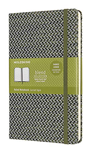 Moleskine Notebook Blend Collection Pagina a Righe, Taccuino Copertina Rigida in Tessuto e Chiusura ad Elastico, Dimensione Large 13 x 21 cm - 240 Pagine, Verde