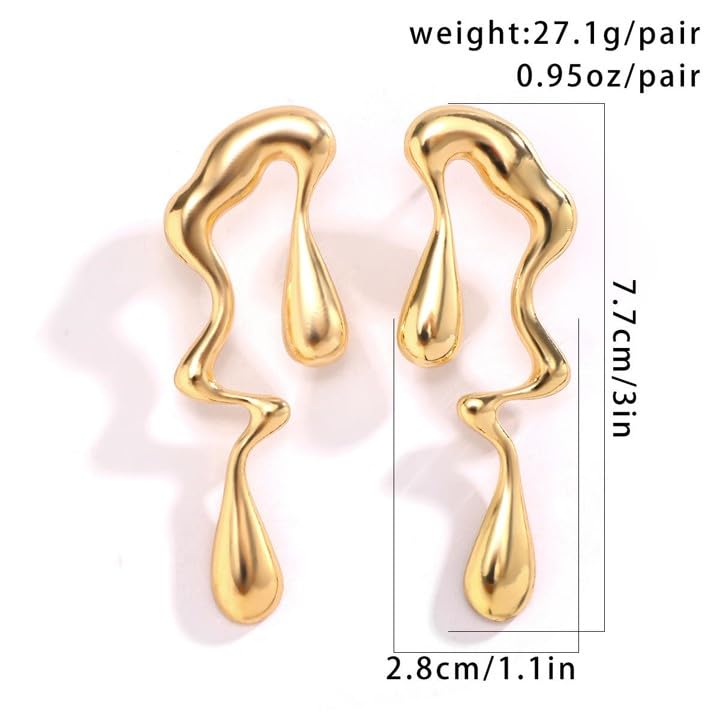 Image of Nilu's Collections Abstract Drip Design Earrings in Trendy and Modern Look | gift for her,gifts for womens & gilrls