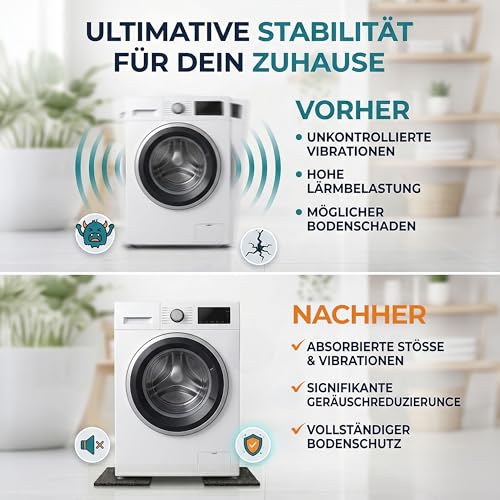 Antivibrationsmatte Waschmaschine I Vibrationsmatte 3D Drucker I Anti Vibration Waschmaschinenunterlage I Schwingungsdämpfer I Dämmmatte Waschmaschine I Waschmaschienenuntermatte I 4 Stück 3mm