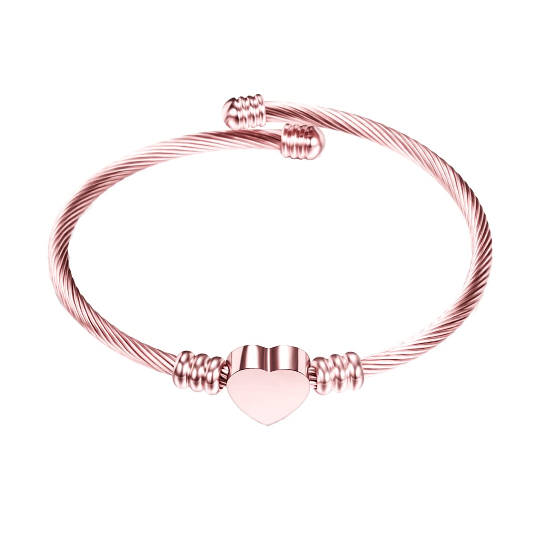 Stainless Steel Heart Shaped Kada Bracelet