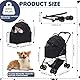 Siairo Hundewagen 3 in 1, Faltbarer Hundebuggy bis 20kg, Haustiere Buggy, Klappbare Haustierwagen mit einem Klick für mittlere Hunde Katzen, Haustiere Transportbox, 360° Drehbare Gummireifen