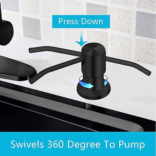 Image of Soap Dispenser for Kitchen Sink, Countertop Soap Dispenser Pump, 47 inch Silicone Extension Tube Connect to The Soap Bottle Directly, Say Goodbye to Frequent Refills (Black)