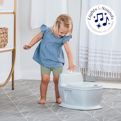 Image of Chicco Toddler Training Toilet with Flip-Up Seat and Lid, Easy-Clean Surfaces, Adjustable Soft-Flex Spray Shield, Flashing Lights and Flushing Sounds, For children up to 60 lbs.