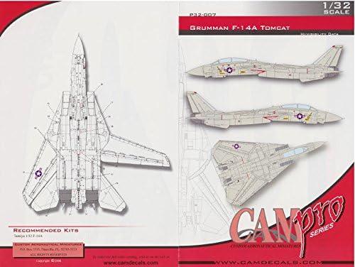 CAM Pro Decals CAMP32007 1:32 F-14A Tomcat Hi-Visibility Data [WATERSLIDE Decal Sheet]