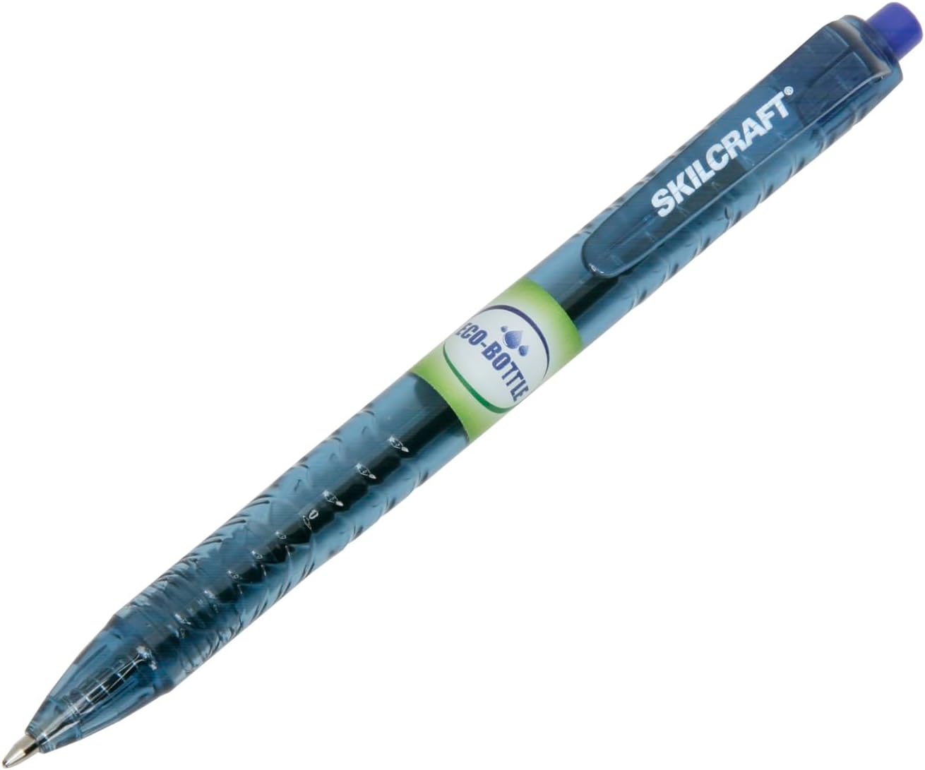 AbilityOne - 7520016827167 - SKILCRAFT® Eco-Bottle Retractable Ballpoint Pen - Medium Point - Blue Ink - 12 units