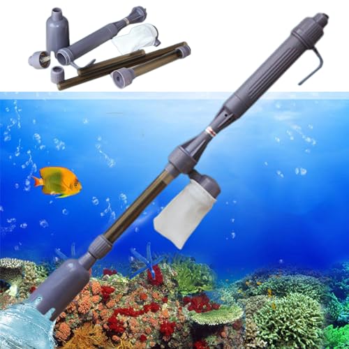 Generic Multifunction Electric Aquarium Gravel Cleaner 4 in 1 Automatic Siphon Vacuum Cleaner for Water Changer Wash Sand Aquarium Cleaning Tools, Gray -  KJX1L, Electric Fish Tank Vacuum Cleaning