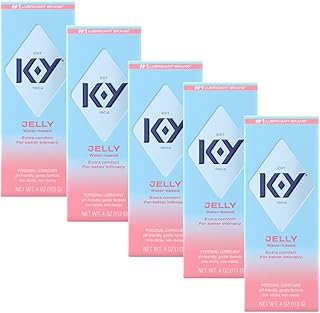 Jelly Classic Water-Based Body Friendly Formula 4 Fl Oz. Personal Lubricant for Wetter Sex for Men, Women and Couples & Safe to Use with Latex Condoms (5 Pack)