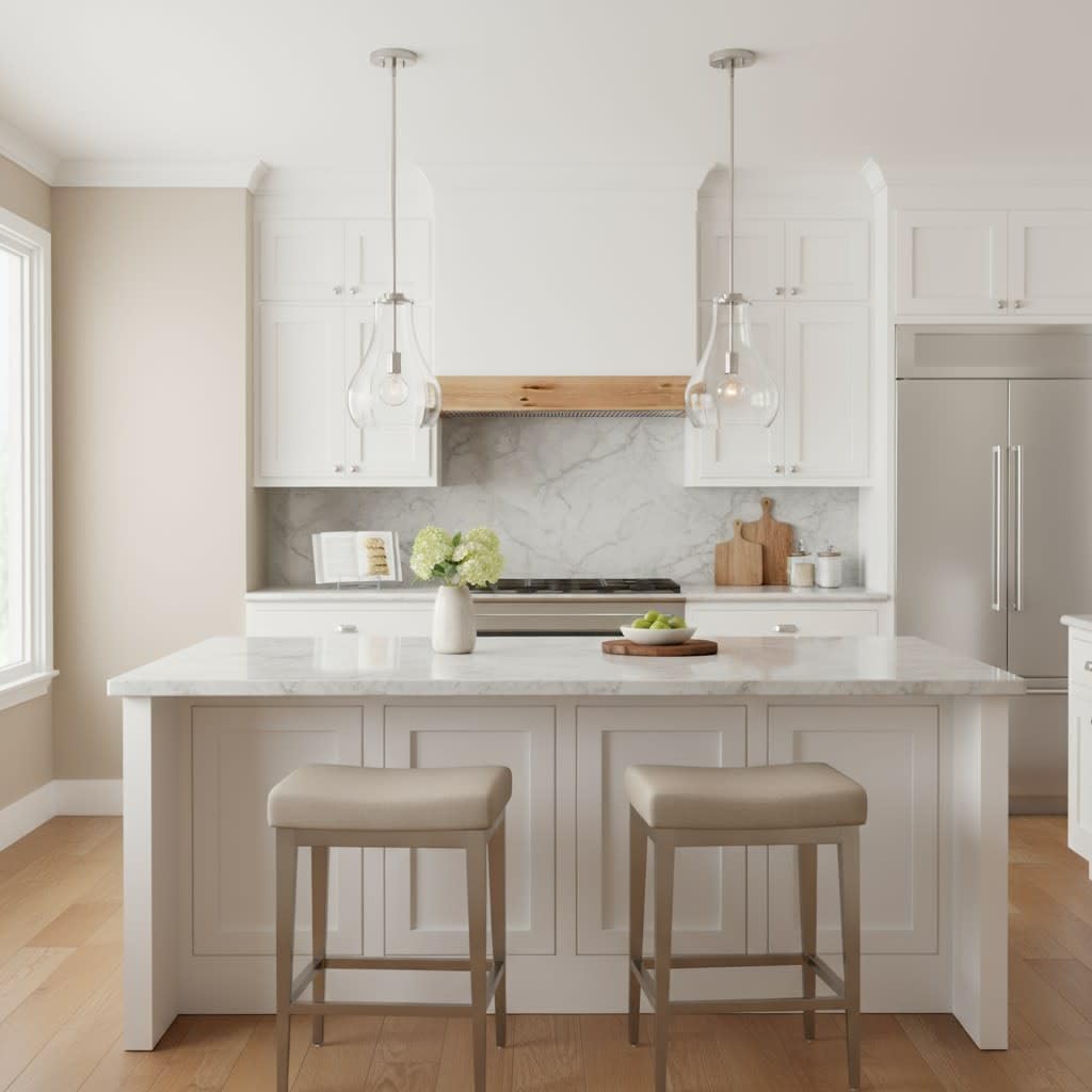 Lark Frankie 83117BN Single Light Teardrop Pendant Light, Dimmable, Customize Height, Versatile for Kitchen Islands, Brushed Nickel and Clear Glass Shade