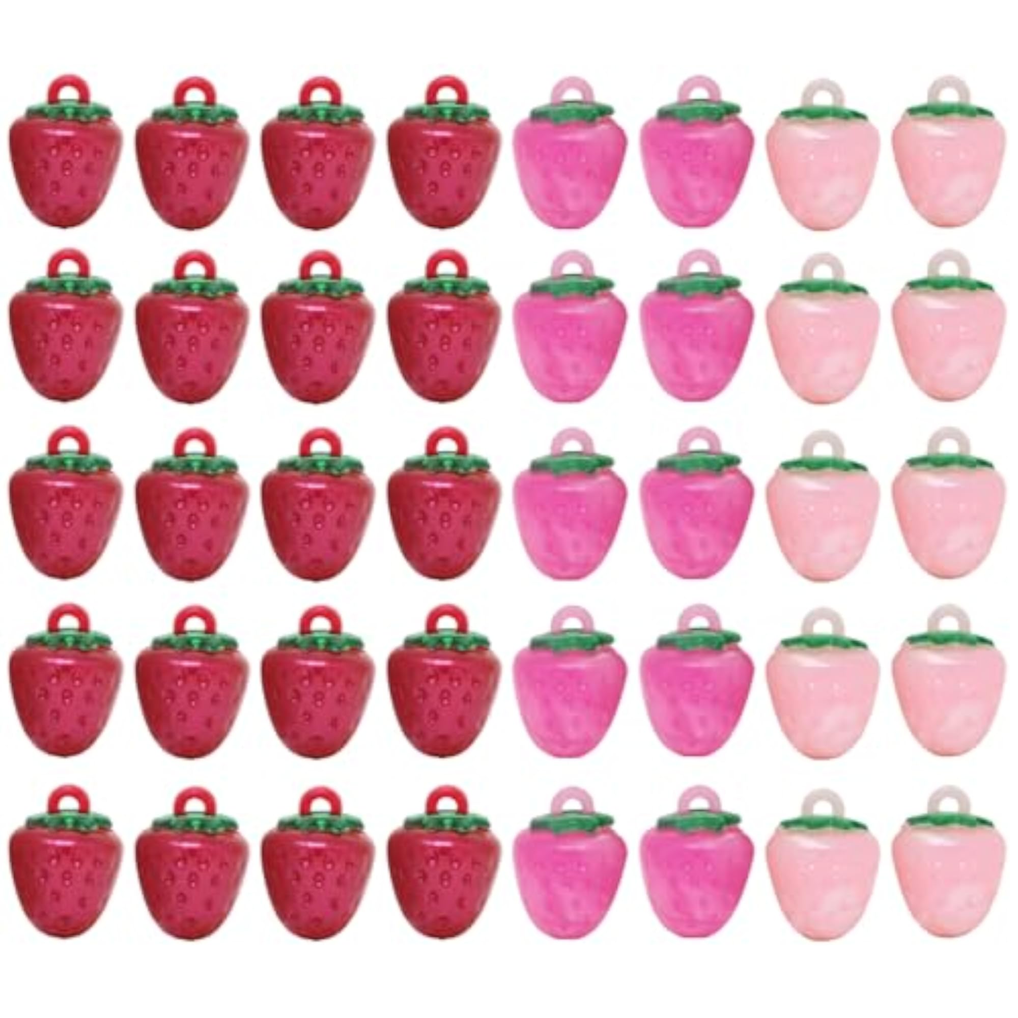 40PCS Cute Sweet Strawberry Resin Charms Pendant